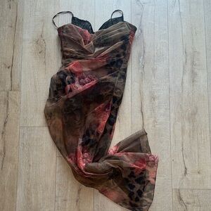 House of CB Black and Brown Lace Chemise